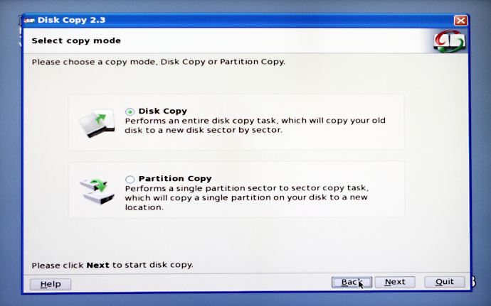 screen capture of EaseUs Disk Copy