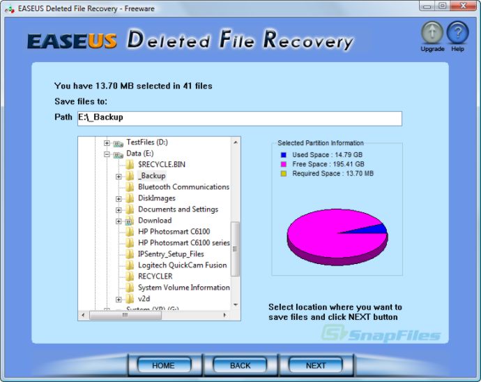 screenshot of EaseUS Deleted File Recovery