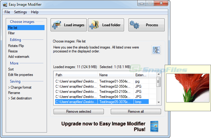 screen capture of Easy Image Modifier