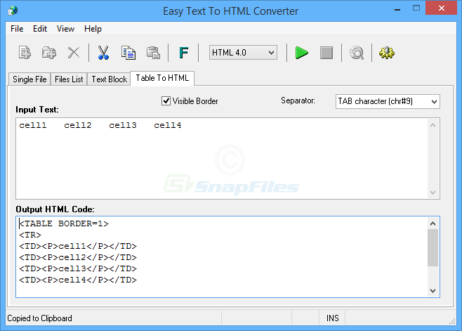 screenshot of Easy Text To HTML Converter
