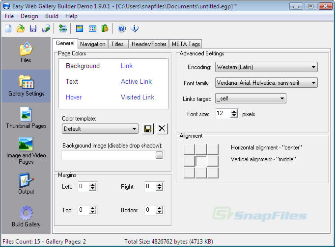 screenshot of Easy Web Gallery Builder