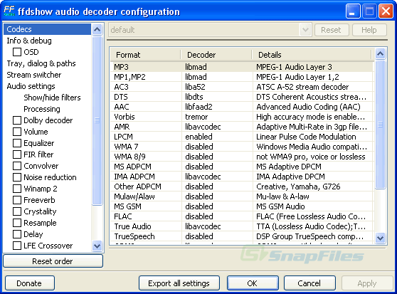 screenshot of Windows Essentials Codec Pack