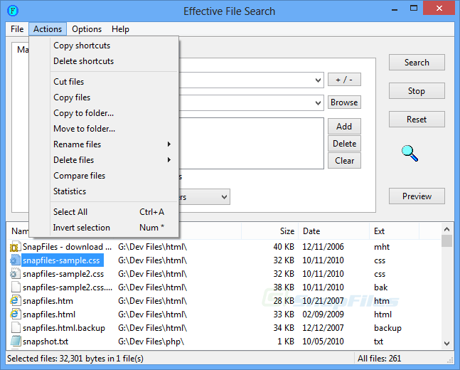 screenshot of Effective File Search