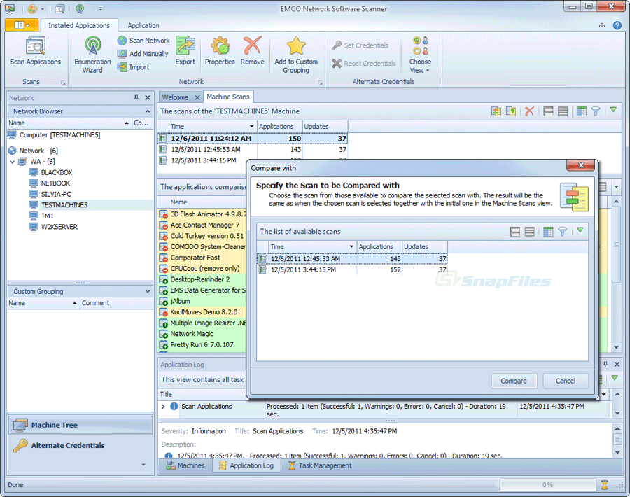 screenshot of EMCO Network Software Scanner