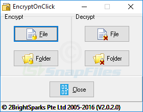screen capture of EncryptOnClick