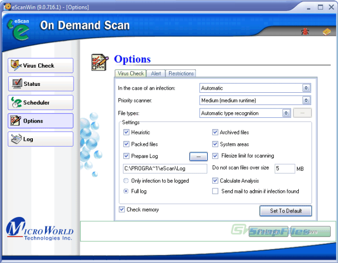 screenshot of eScan Anti-Virus