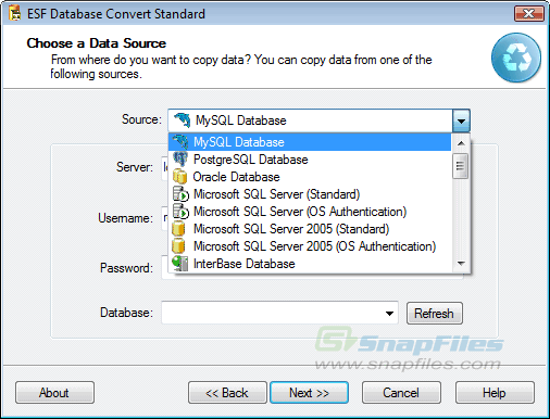 screen capture of ESF Database Migration Toolkit