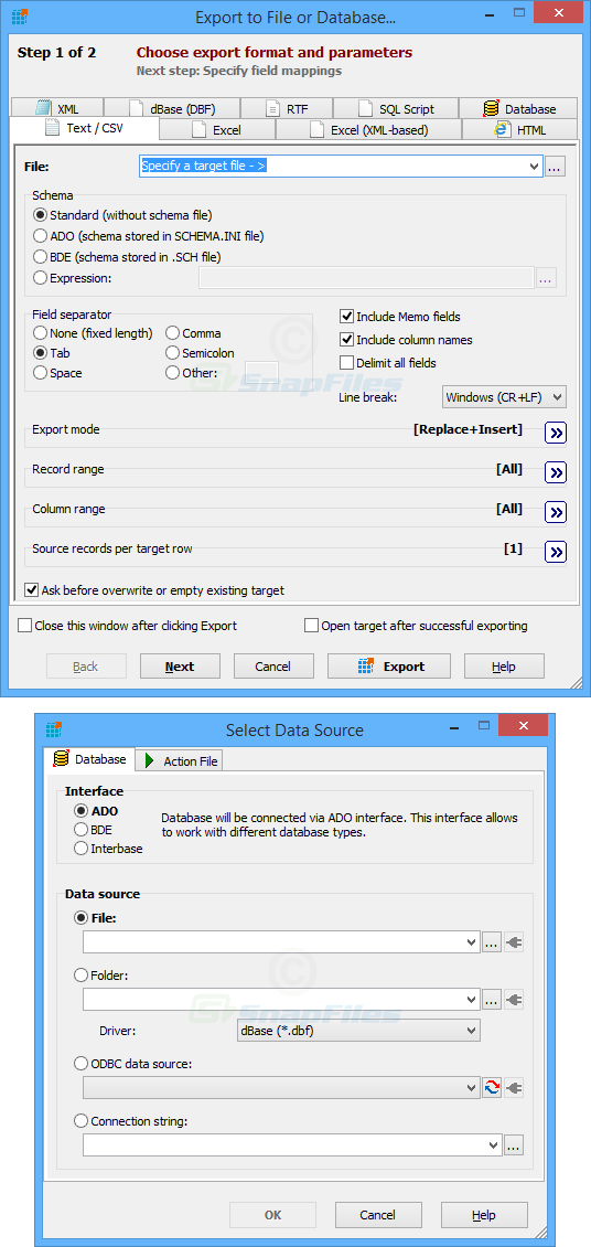 screenshot of Exportizer Pro