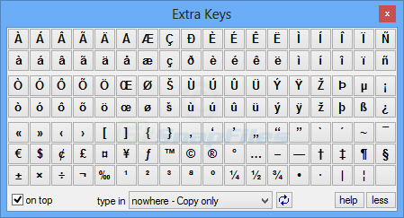 screenshot of Extra Keys