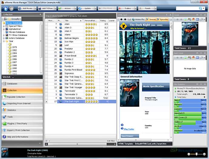 screen capture of eXtreme Movie Manager