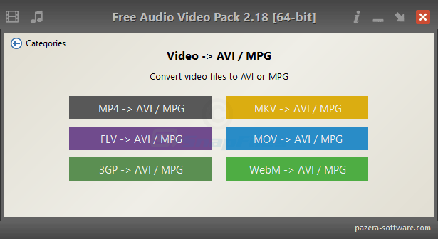 screenshot of Pazera Free Audio Video Pack