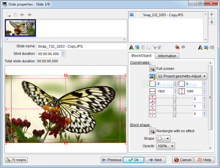 screenshot of ffDiaporama