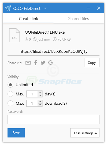 screenshot of O&O FileDirect