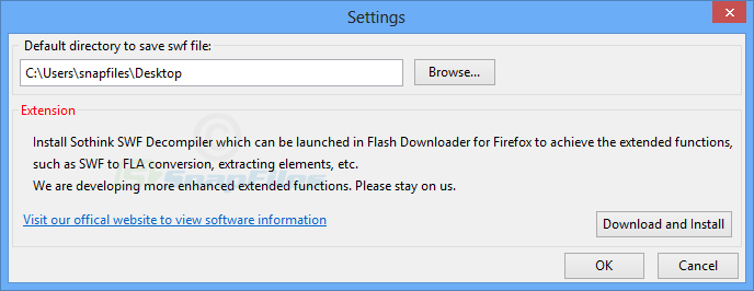 screenshot of Flash Downloader for Firefox