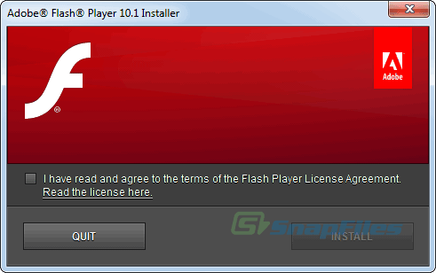 screen capture of Adobe Flash Player for IE