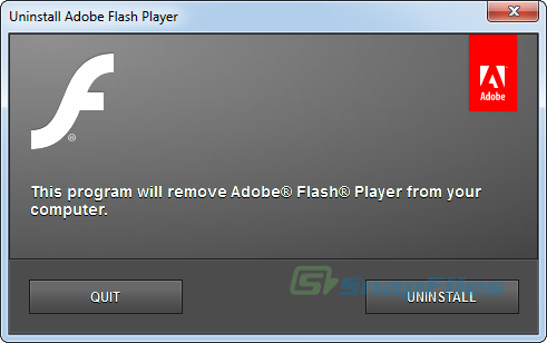 screen capture of Adobe Flash Player Uninstaller