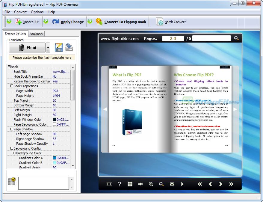 screen capture of Flip PDF Plus