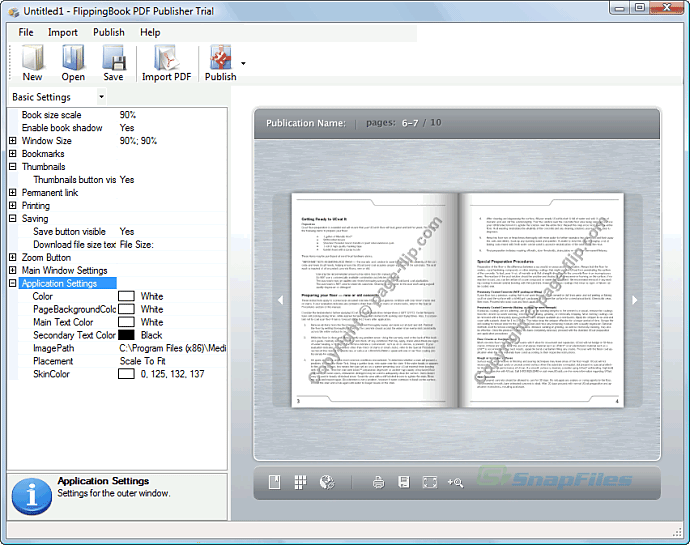 screen capture of FlippingBook Publisher