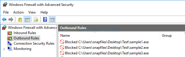 screenshot of Folder Firewall Blocker