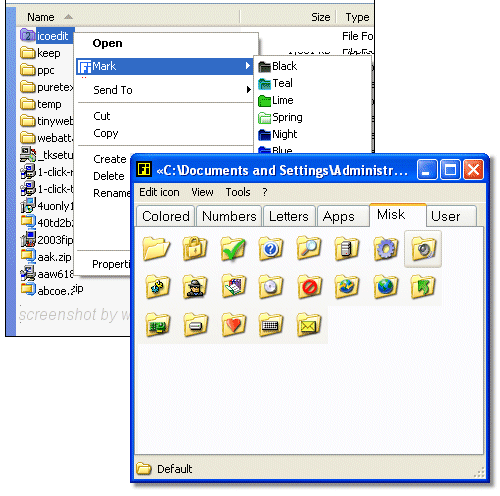 screen capture of FolderIcon XP