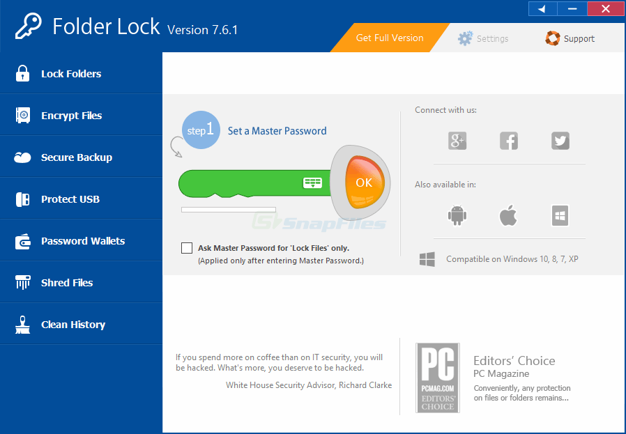 screen capture of Folder Lock
