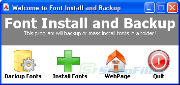 screen capture of Font Install & Backup