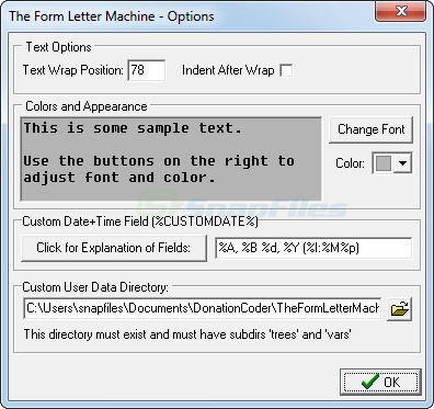 screenshot of The Form Letter Machine