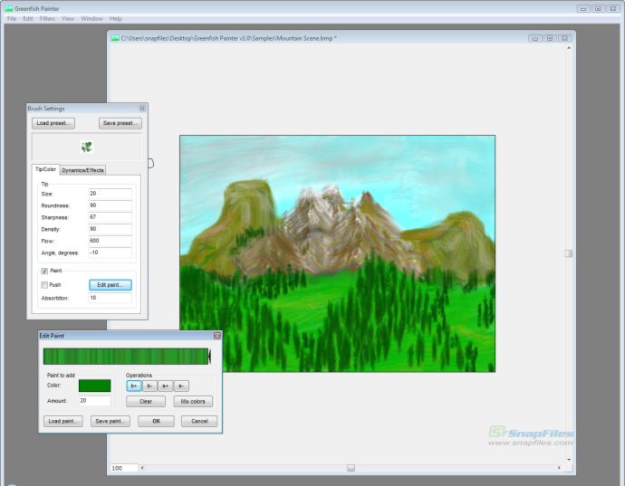 screen capture of Greenfish Painter