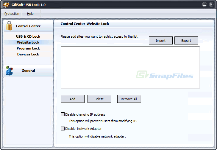 screenshot of GiliSoft USB Lock