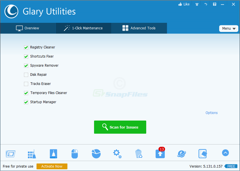 screenshot of Glary Utilities Free