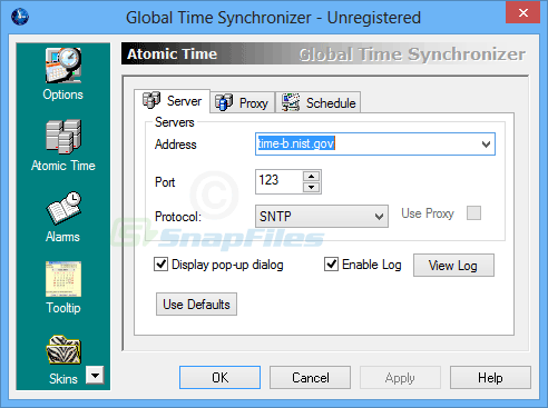 screenshot of Global Time Synchronizer