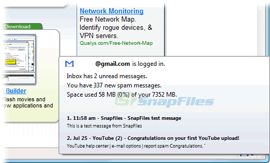 screen capture of Gmail Manager