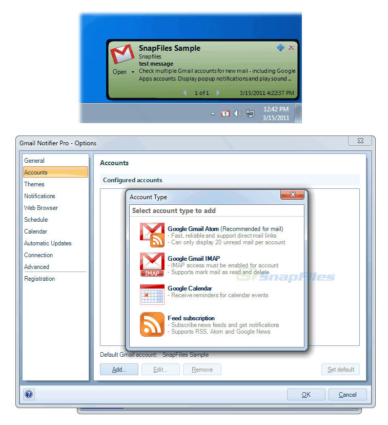 screenshot of Gmail Notifier Pro