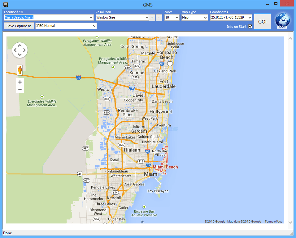 screen capture of Google Maps Saver