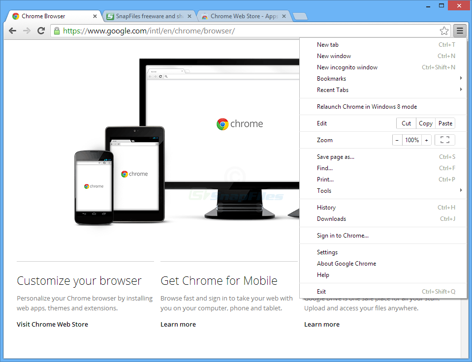 screen capture of Google Chrome