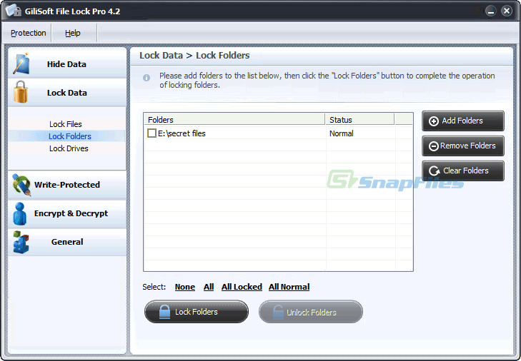 screenshot of GiliSoft File Lock Pro