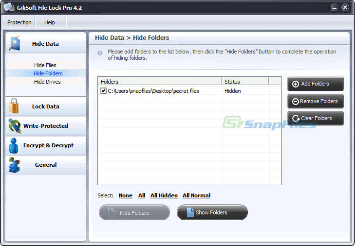 screenshot of GiliSoft File Lock Pro