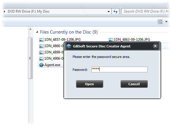 screenshot of GiliSoft Secure Disc Creator