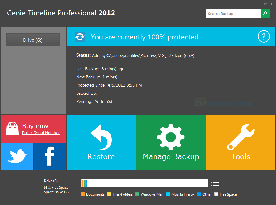 screenshot of Genie Timeline Pro