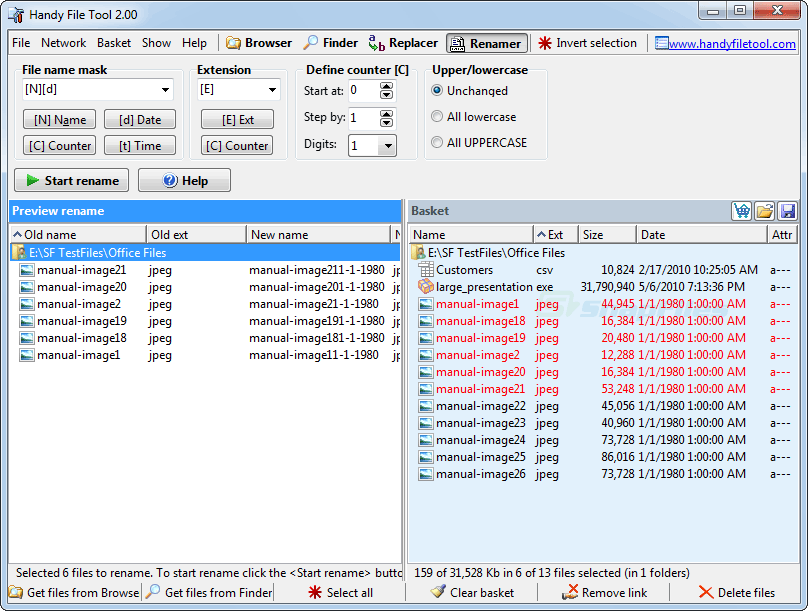 screenshot of Handy File Tool