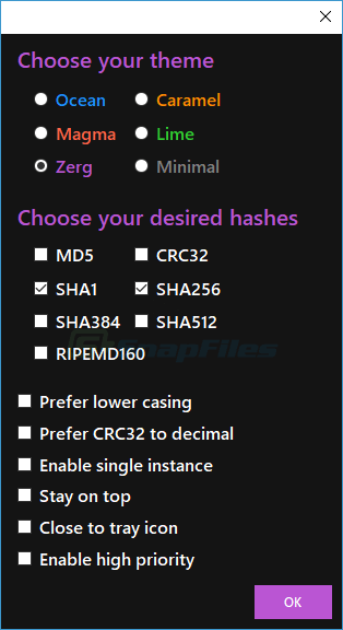 screenshot of Hashing