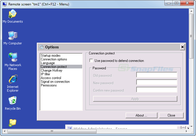 screenshot of Hidden Administrator