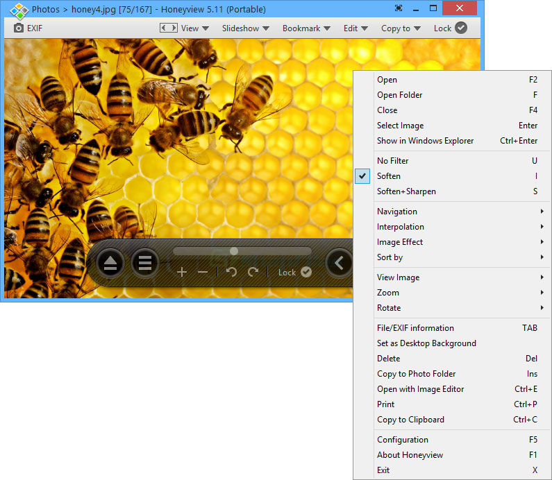 screen capture of Honeyview
