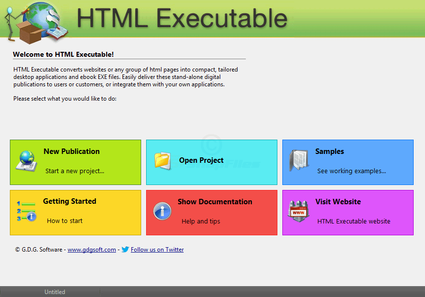screen capture of HTML Executable