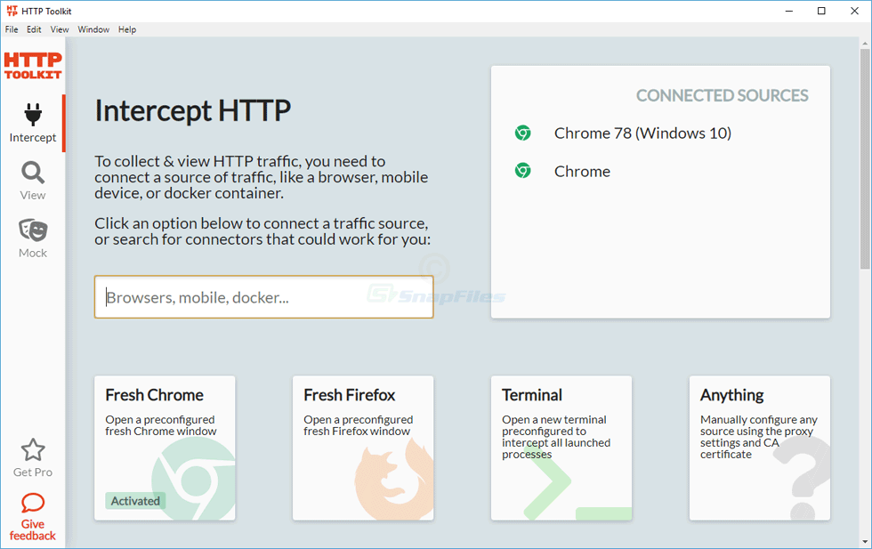 screen capture of HTTP Toolkit