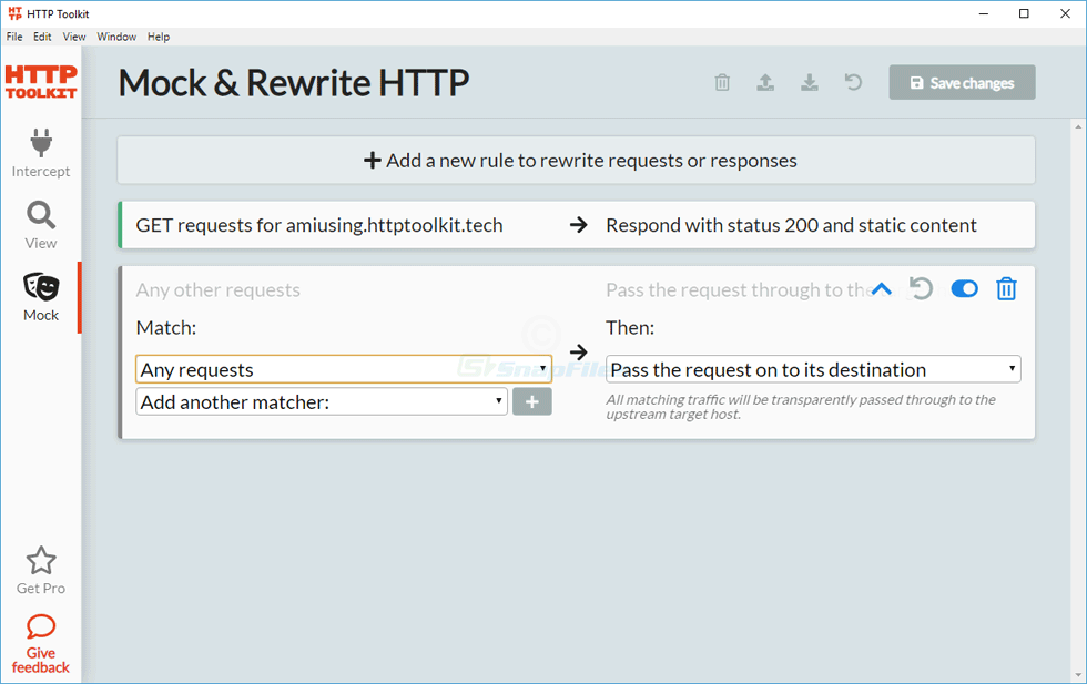 screenshot of HTTP Toolkit