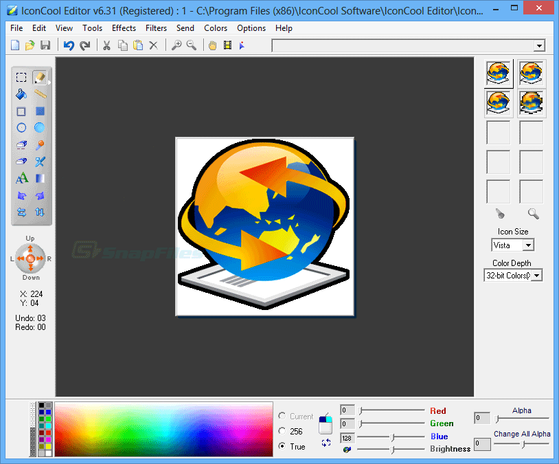 screen capture of IconCool Editor