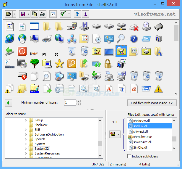 screen capture of Icons from File