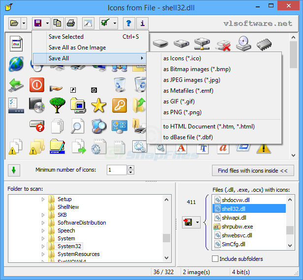 screenshot of Icons from File