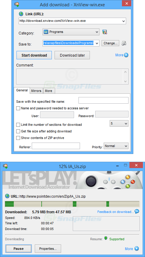 screenshot of Internet Download Accelerator Free